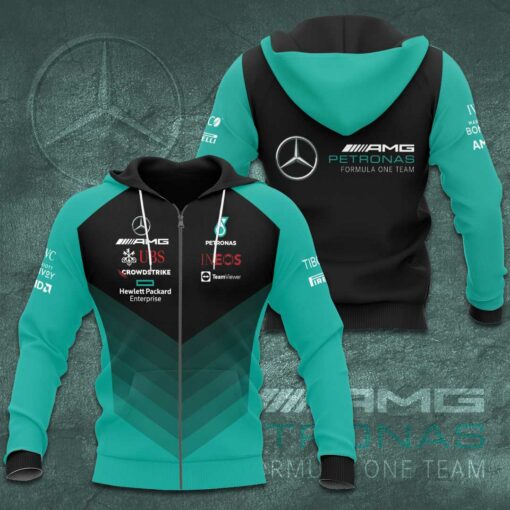 Mercedes AMG Petronas F1 Team 3D Apparels S47 Zip Hoodie