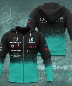 Mercedes AMG Petronas F1 Team 3D Apparels S48 Zip Hoodie