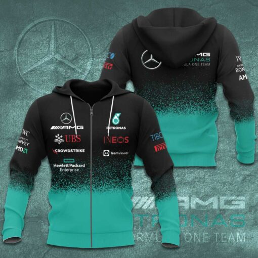 Mercedes AMG Petronas F1 Team 3D Apparels S48 Zip Hoodie