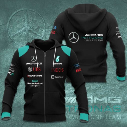 Mercedes AMG Petronas F1 Team 3D Apparels S51 Zip Hoodie