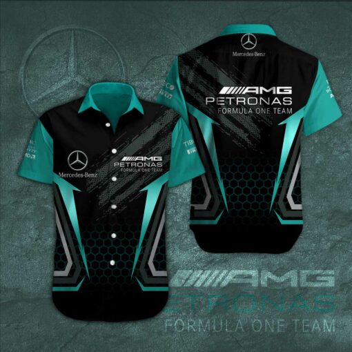 Mercedes AMG Petronas F1 Team 3D H01 Short Sleeve Dress Shirt