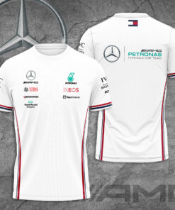 Mercedes AMG Petronas F1 Team 3D T Shirt S1 White