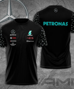 Mercedes AMG Petronas F1 Team 3D T Shirt S3 Black