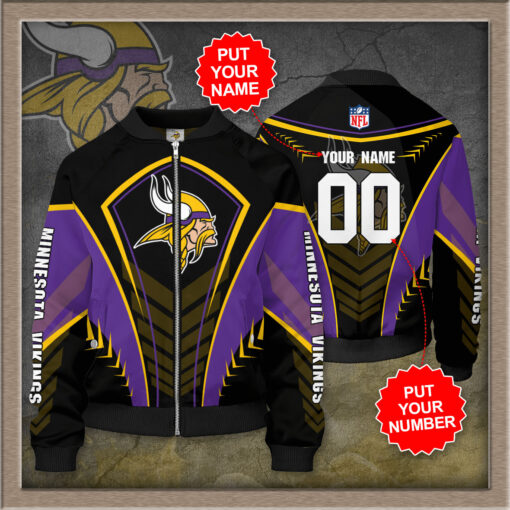 Minnesota Vikings 3D Bomber Jacket 03
