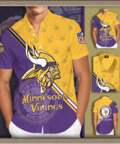 Minnesota Vikings 3D Short Sleeve Dress Shirt 01