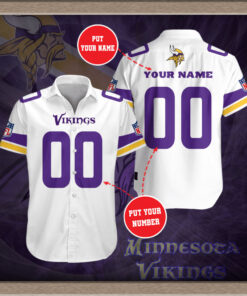 Minnesota Vikings 3D Short Sleeve Dress Shirt 05