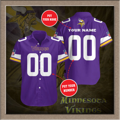 Minnesota Vikings 3D Short Sleeve Dress Shirt 06