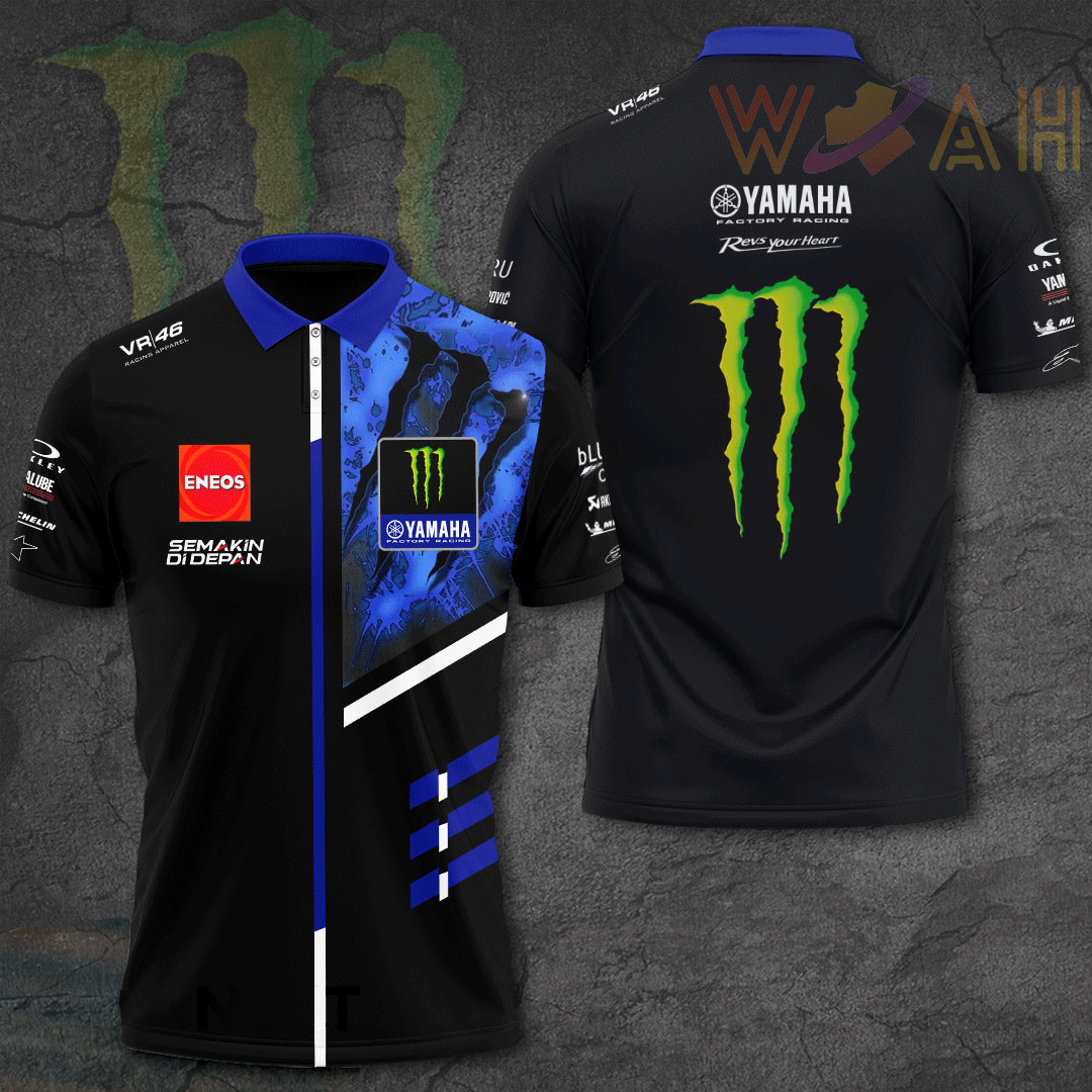 Monster Energy Yamaha MotoGP 3D T-shirt, Polo - WoahTee