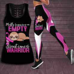 Mostly Running On Empty Breast Cancer Warrior Breast Cancer Awareness 3D Hollow Tank Top Leggings