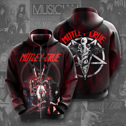 Motley Crue 3D Apparels 2023 zip hoodie