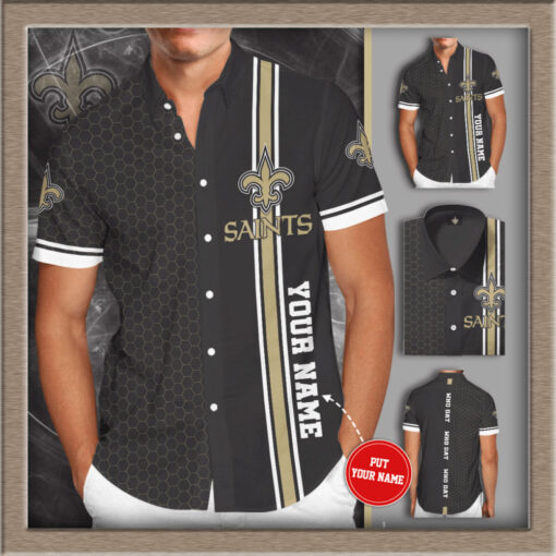 New Orleans Saints 3D Short Sleeve Dress Shirt 2