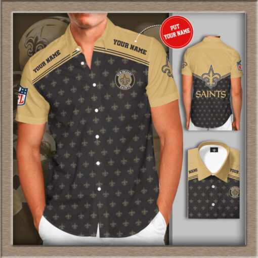 New Orleans Saints 3D Short Sleeve Dress Shirt 3