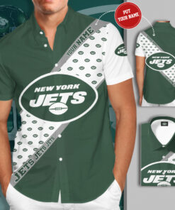 New York Jets 3D Short Sleeve Dress Shirt 03