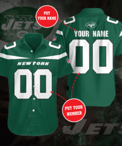 New York Jets 3D Short Sleeve Dress Shirt 05