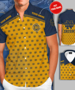 Notre Dame Fighting Irish 3D Short Sleeve Dress Shirt 02