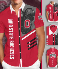 Ohio State Buckeyes 3D Short Sleeve Dress Shirt 01