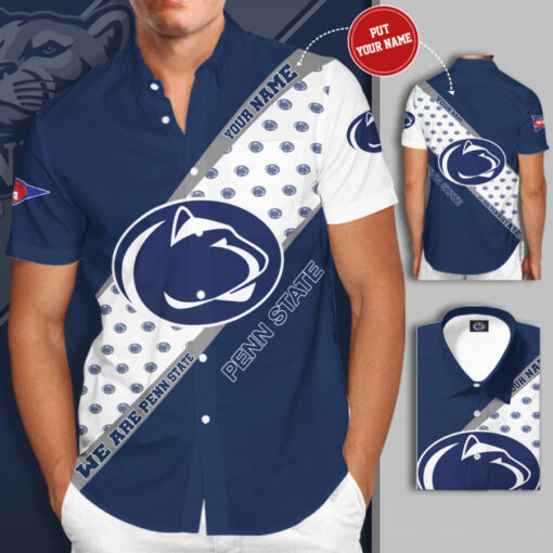 Penn State Nittany Lions 3D Short Sleeve Dress Shirt 02
