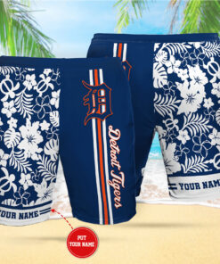 Personalised Detroit Tigers Hawaiian Shorts
