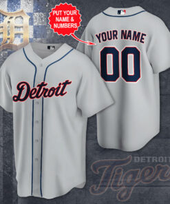 Personalised Detroit Tigers jersey shirt Grey