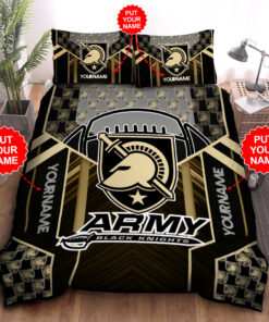 Personalized Army Black Knights bedding set 01