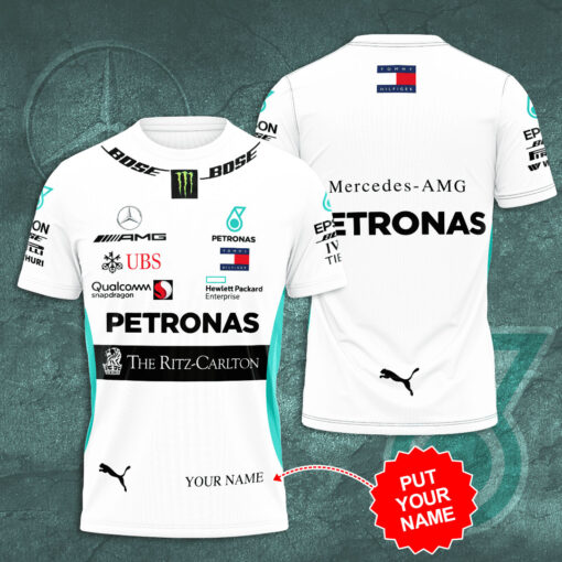 Personalized Mercedes AMG Petronas F1 Team T shirt PMERAMGS1