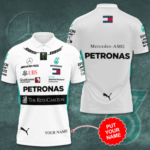 Personalized Mercedes AMG Petronas F1 Team polo shirt PMERAMGS1