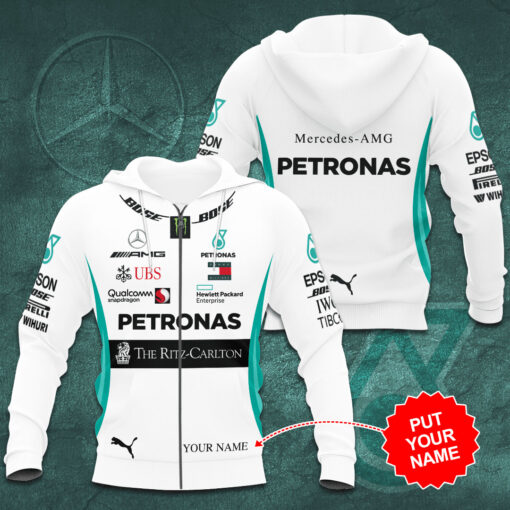 Personalized Mercedes AMG Petronas F1 Team zip up hoodie PMERAMGS1