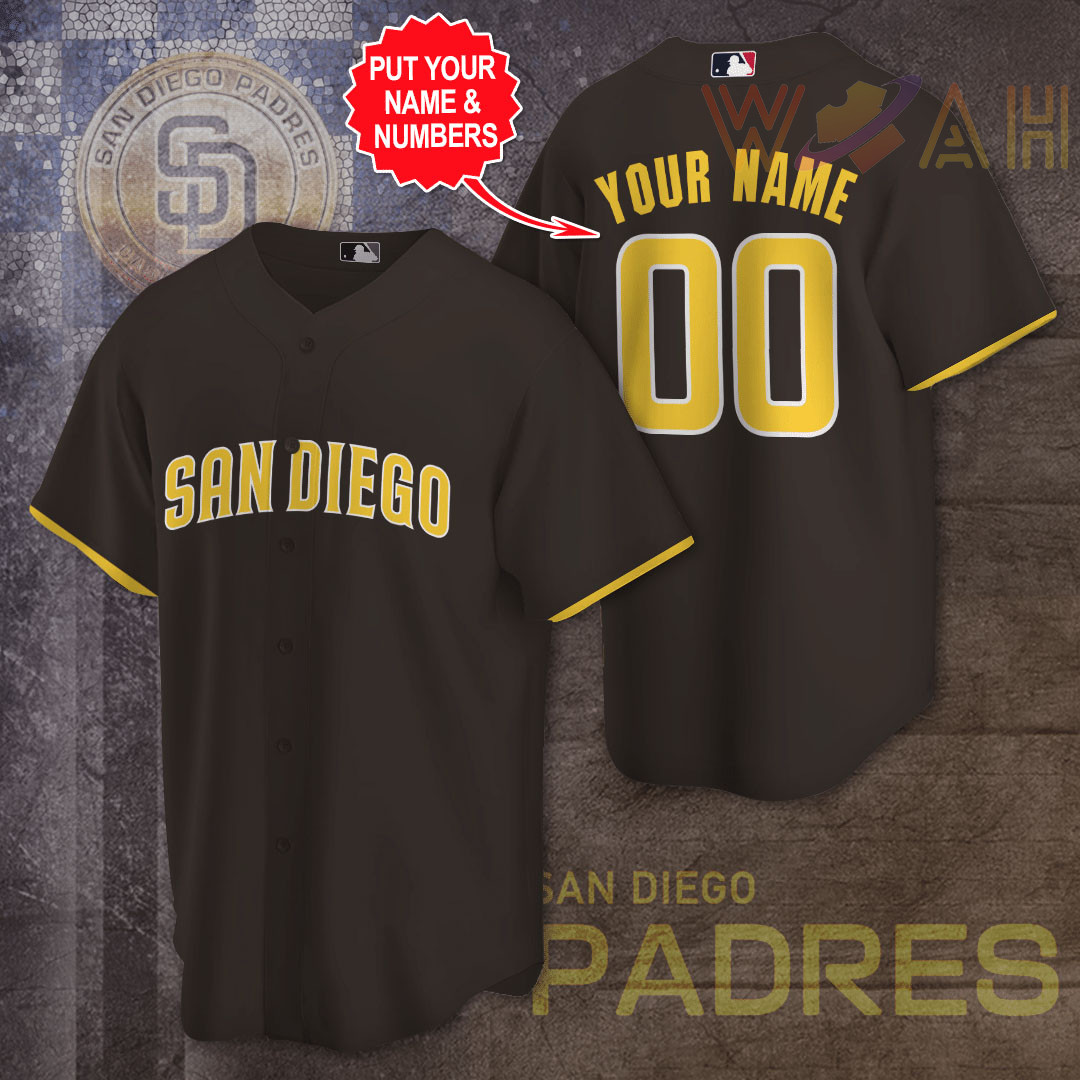 San Diego Padres Black N White 3D Baseball Jersey Shirt - Bring