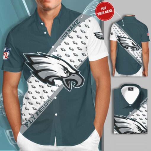 Philadelphia Eagles 3D Short Sleeve Dress Shirt 02