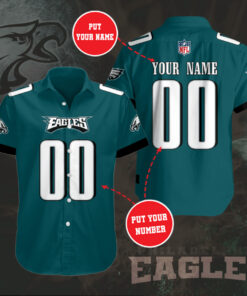 Philadelphia Eagles 3D Short Sleeve Dress Shirt 03