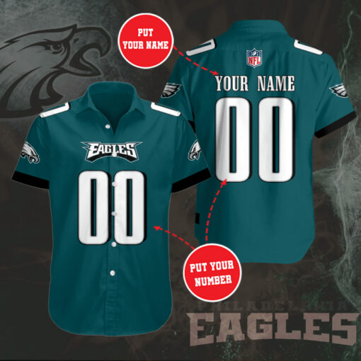 Philadelphia Eagles 3D Short Sleeve Dress Shirt 03
