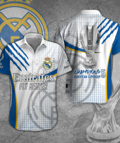 Real Madrid 3D Short Sleeve Dress Shirt 02