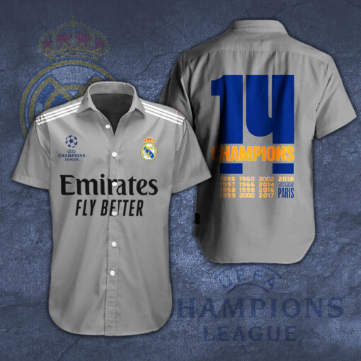 Real Madrid 3D Short Sleeve Dress Shirt 05