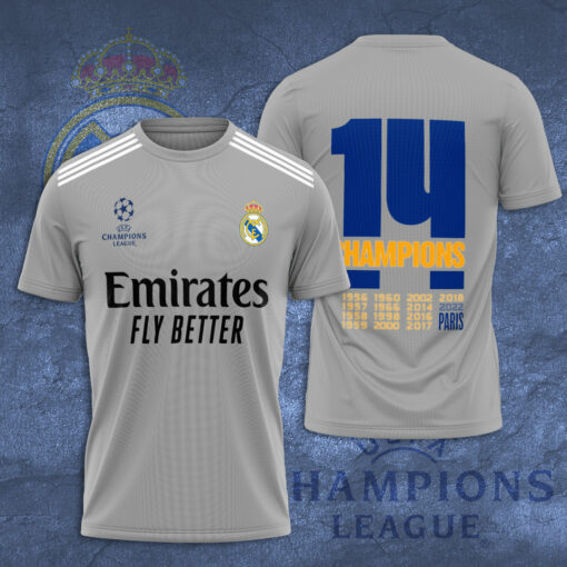 Real Madrid 3D T Shirt S1 grey