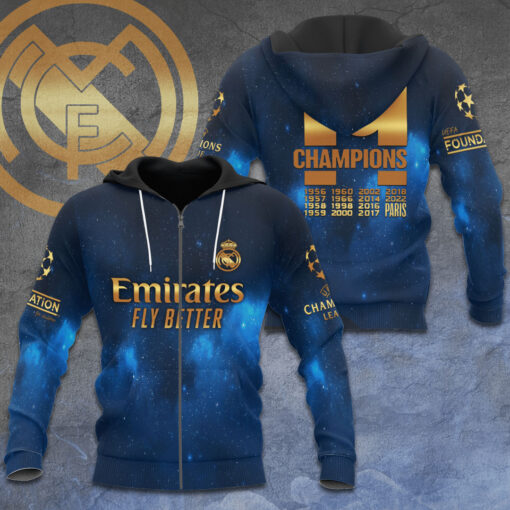 Real Madrid FC 3D zip up hoodie