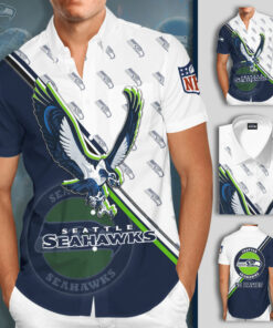 Seattle Seahawks 3D Short Sleeve Dress Shirt 02