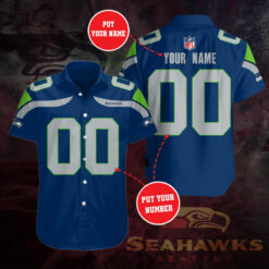 Seattle Seahawks 3D Short Sleeve Dress Shirt 03
