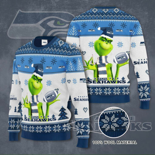Seattle Seahawks 3D christmas sweater 02