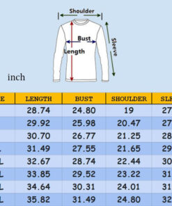 Sweatshirt size chart 1