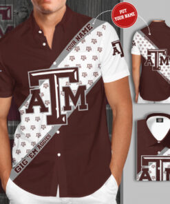Texas AM Aggies 3D Short Sleeve Dress Shirt 02