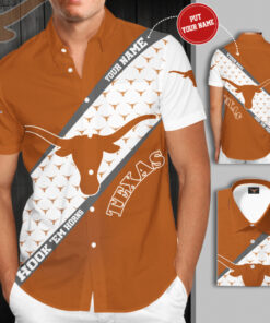 Texas Longhorns 3D Short Sleeve Dress Shirt 01