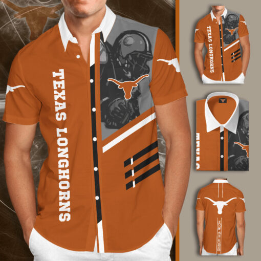 Texas Longhorns 3D Short Sleeve Dress Shirt 03