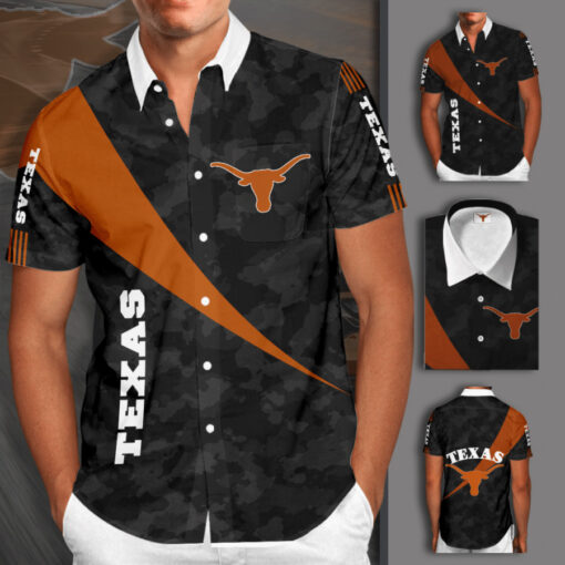 Texas Longhorns 3D Short Sleeve Dress Shirt 04