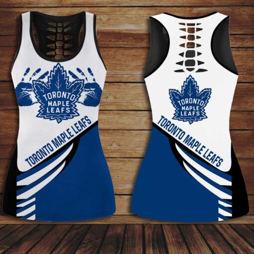 Toronto Maple Leafs Hollow Tank Top Leggings 01
