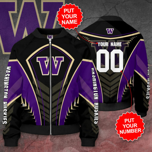 Washington Huskies 3D Bomber Jacket 02