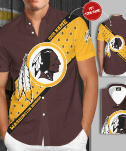 Washington Redskins 3D Short Sleeve Dress Shirt 03