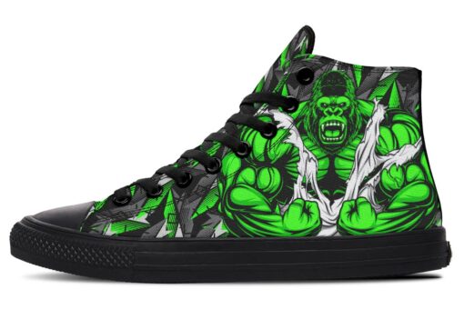 a gorilla is always stronger high top canvas shoes
