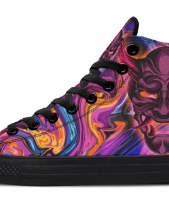 abstract purple mempo mask high top canvas shoes