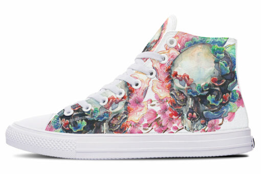 abstruse skull painting high top canvas shoes