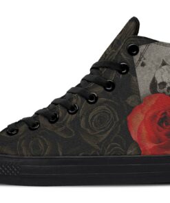 ace of spade and rose high top canvas shoes